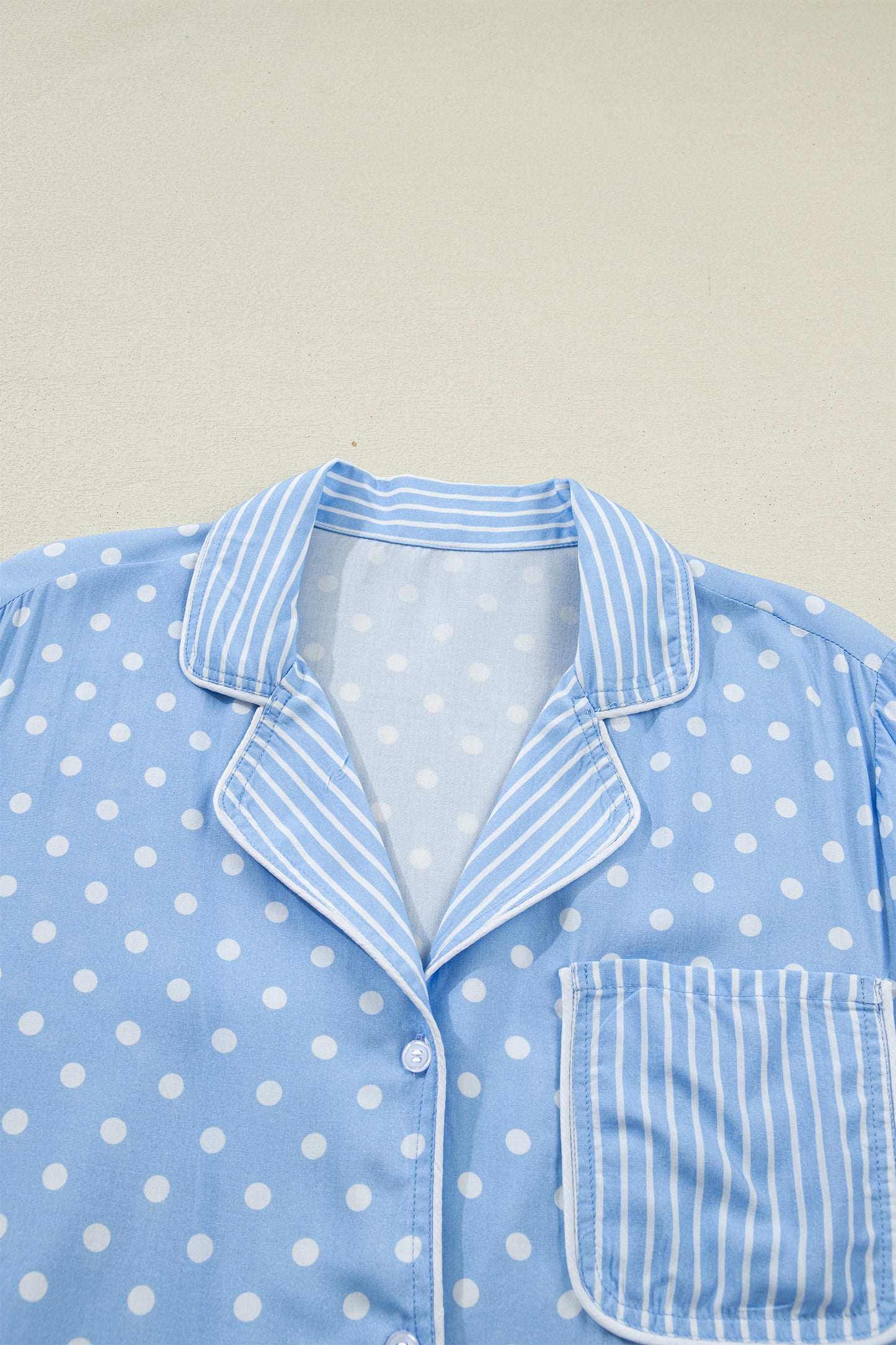 Sky Blue Dotted Print Soft Short Pajama Set pre order