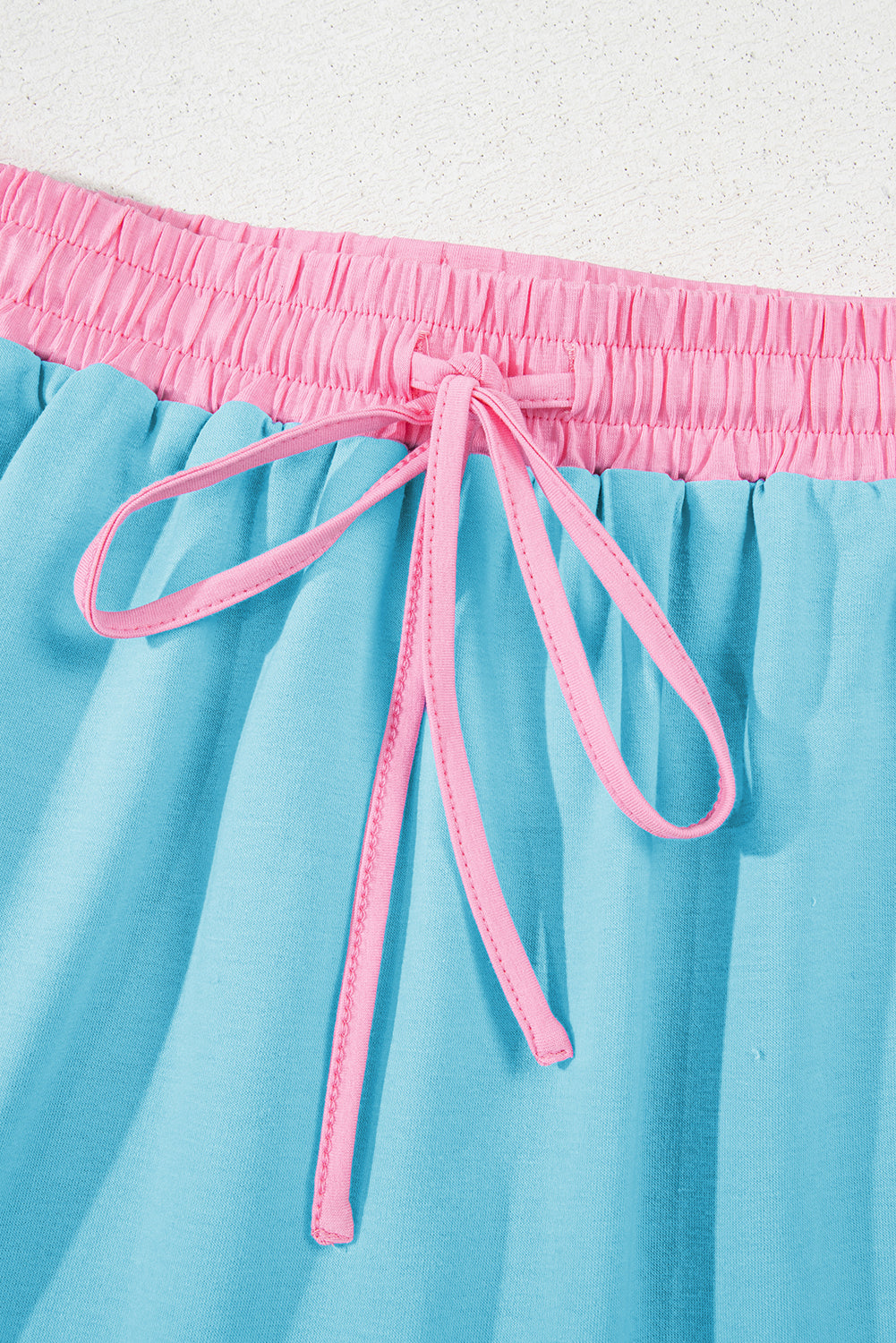 Black Colorblock Edge Drop Shoulder T Shirt and Skort 2Pcs Set