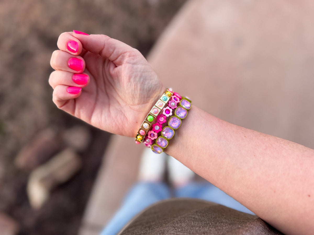 Sour Apple Crystal Stretch Bracelet