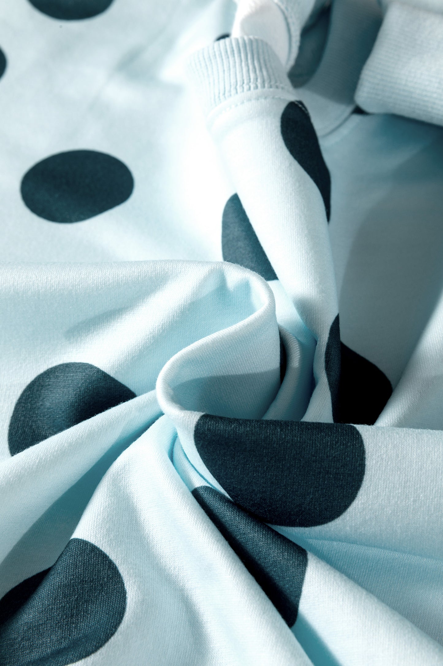 Sky Blue Polka Shorts Set