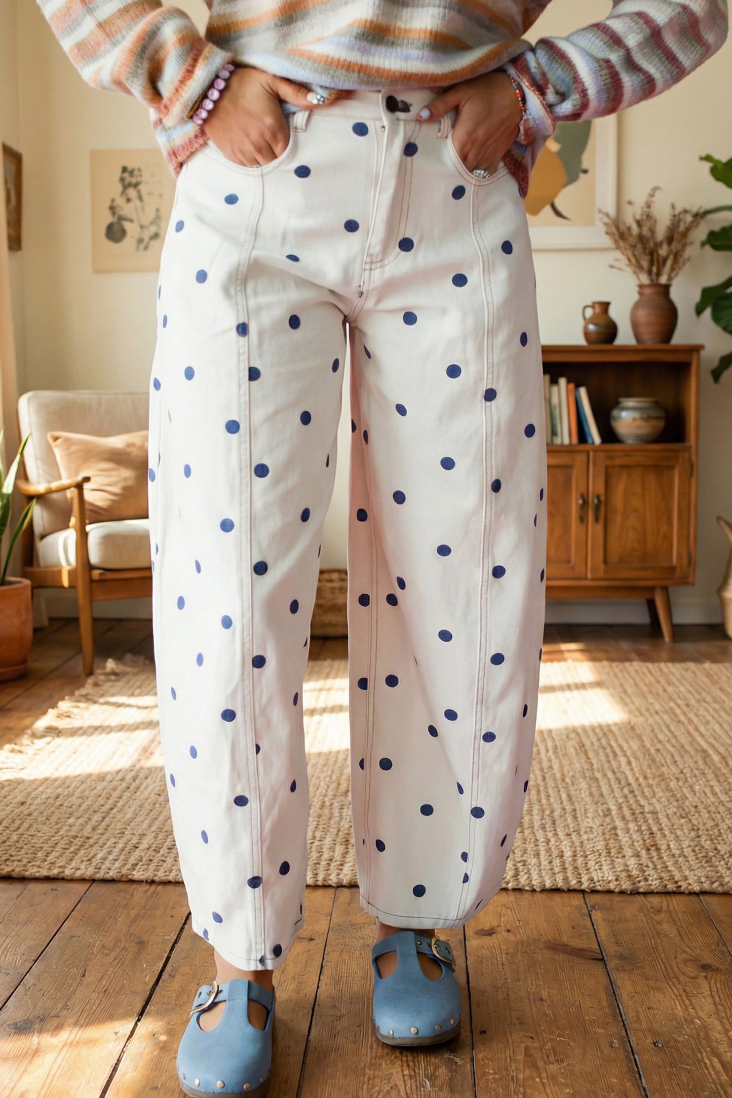 Polka Dot  Barrel Jeans pre order