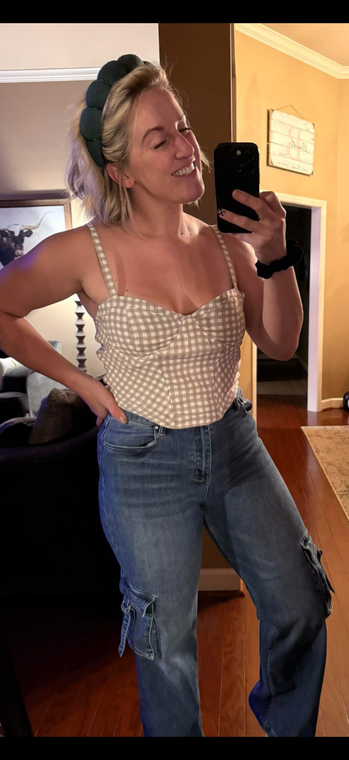 Gingham Corset Top