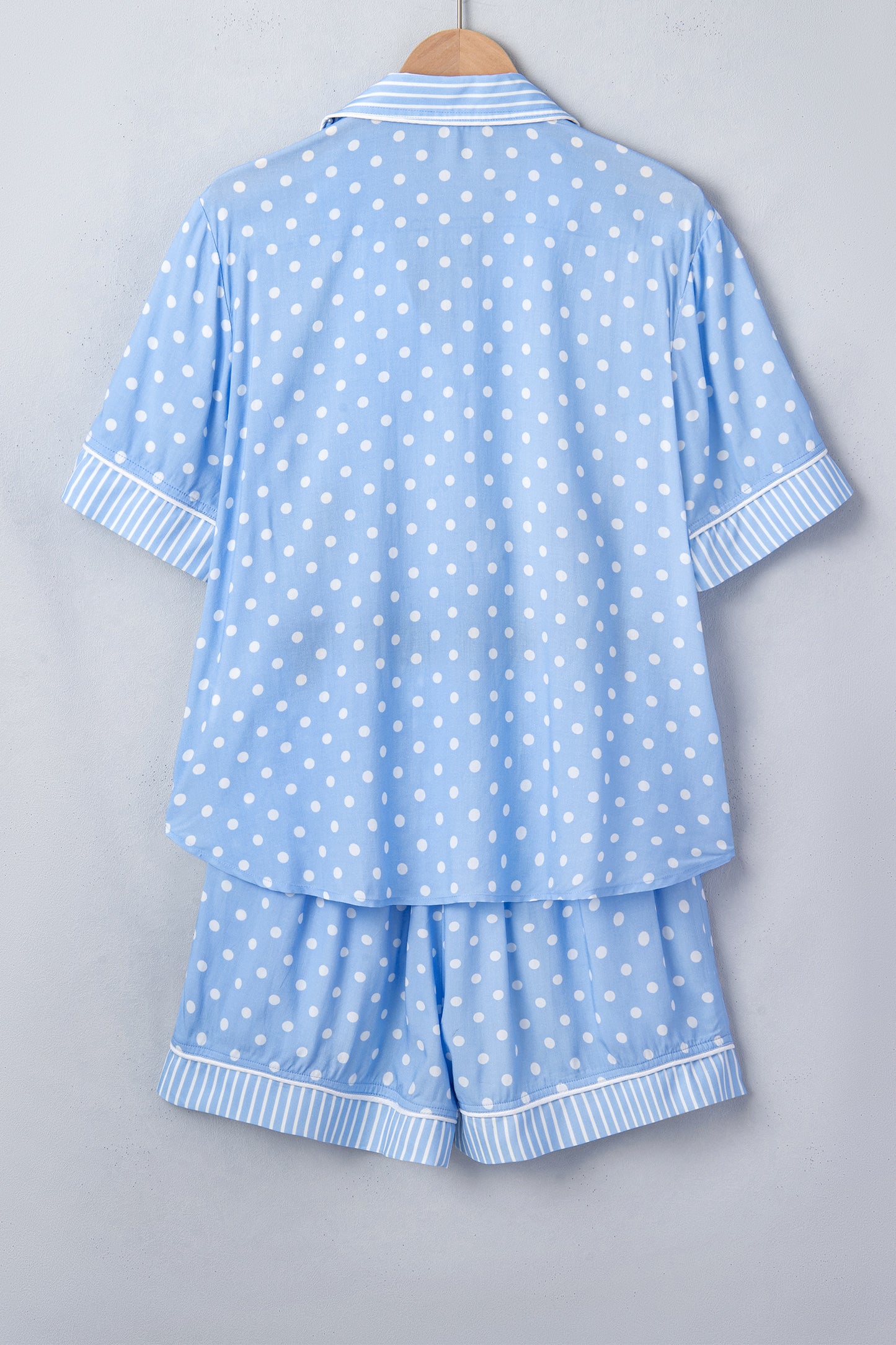 Sky Blue Dotted Print Soft Short Pajama Set pre order