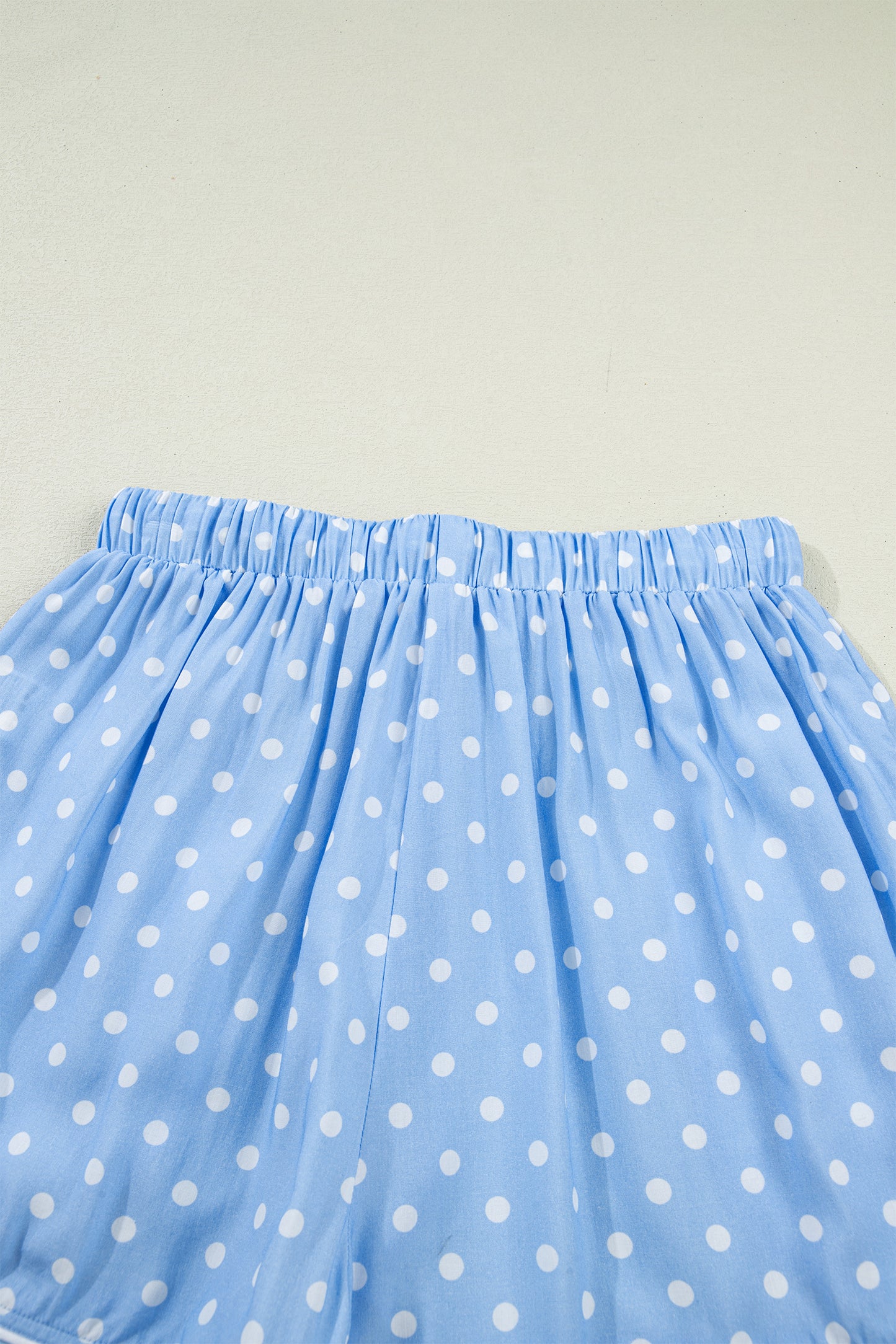 Sky Blue Dotted Print Soft Short Pajama Set pre order