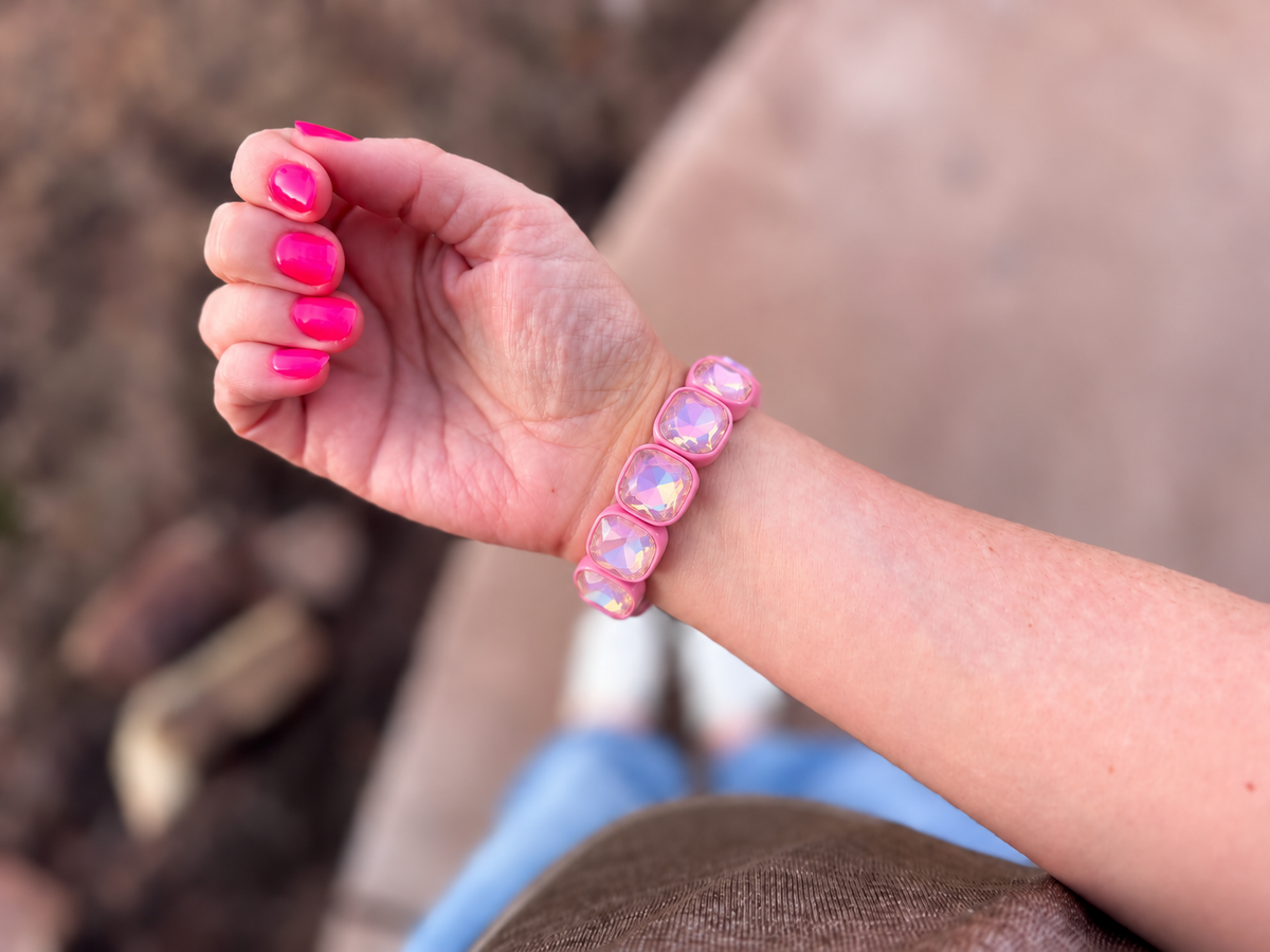 Cotton Candy Crystal Stretch Bracelet