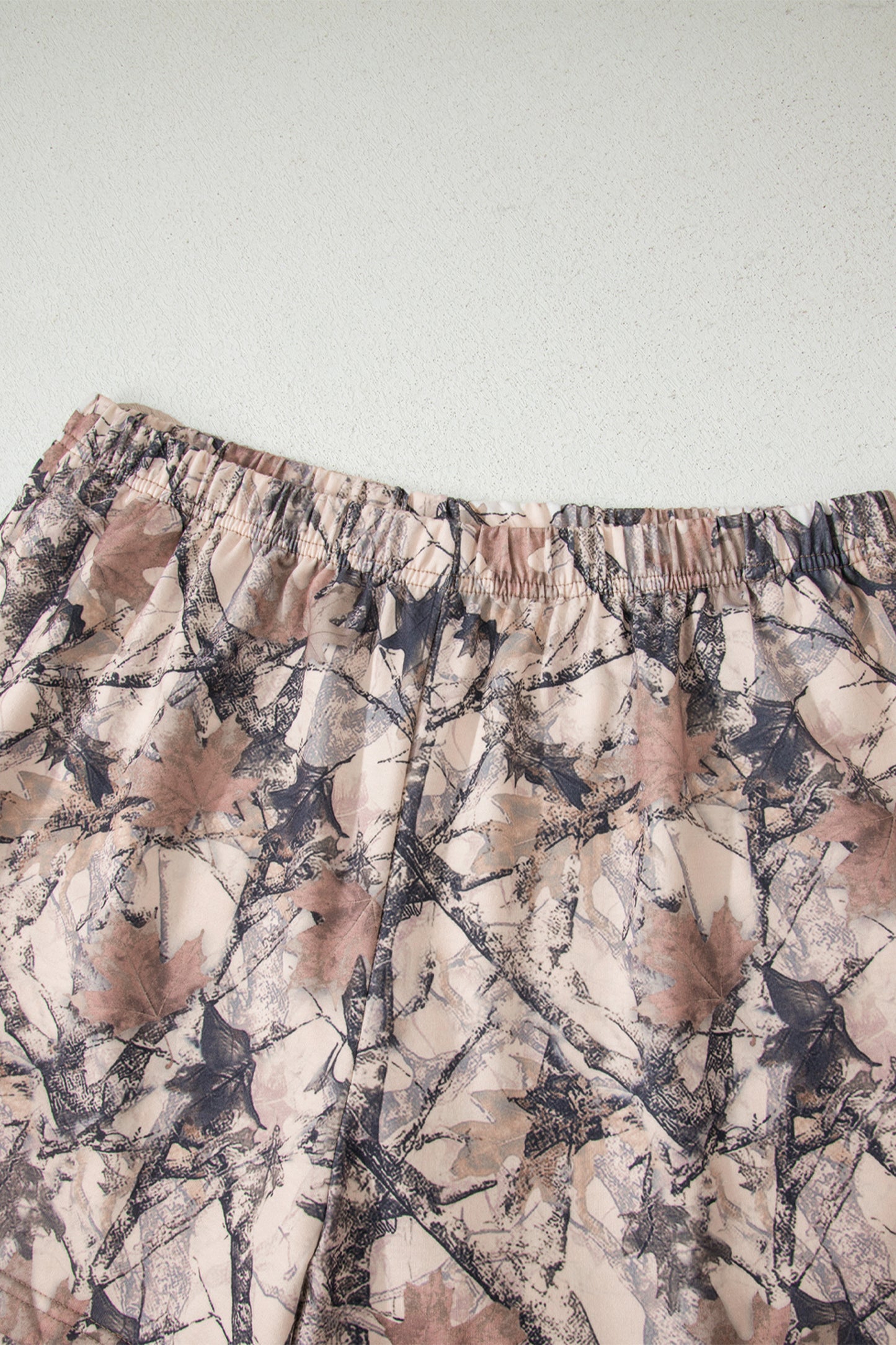 Khaki Camo  Long Sleeve Pullover Shorts Set