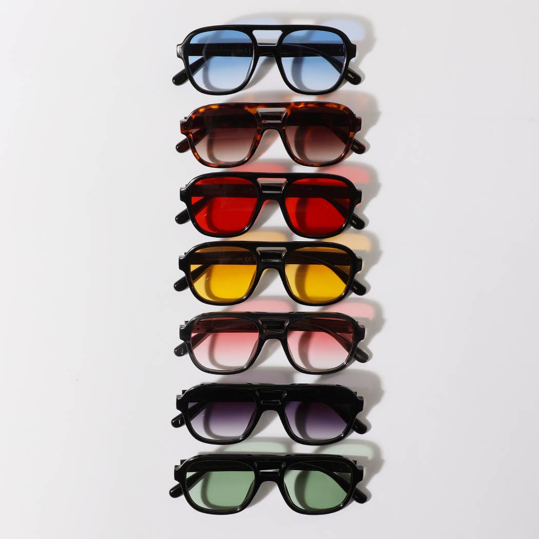 Surprise color Retro Aviator Style Color Lens Sunglasses- ready to ship