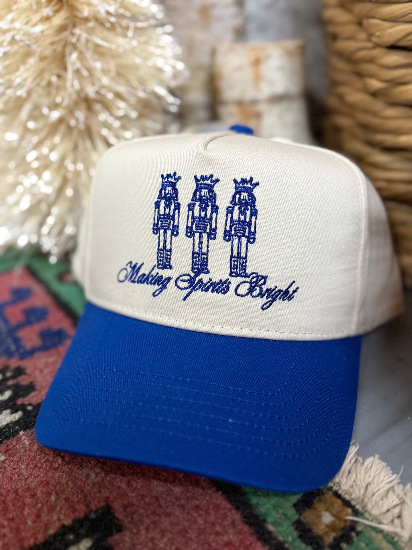 Making Spirits Bright - Blue Vintage Trucker Hat