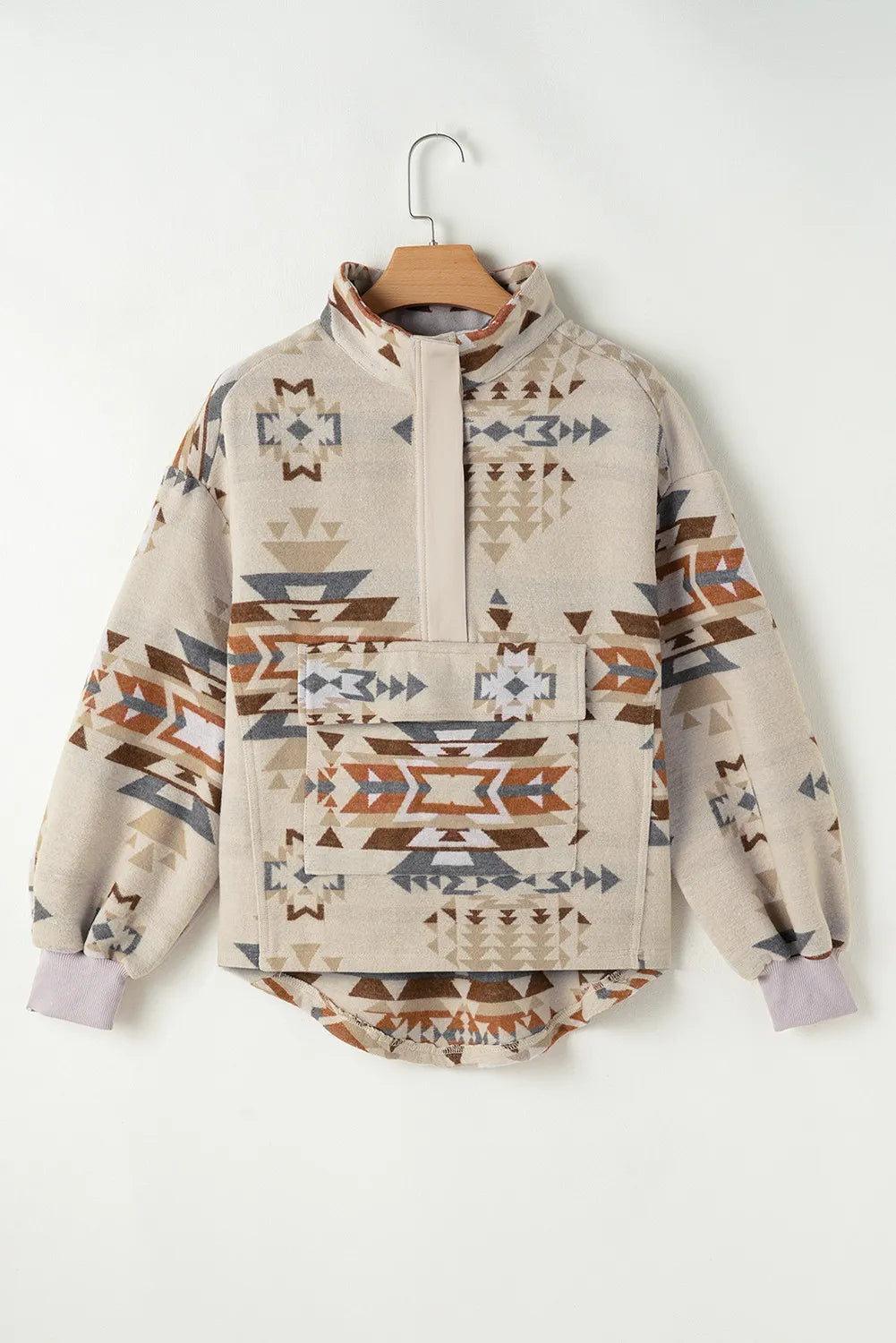 Western Canyon Collared Geometric Sweatshirt