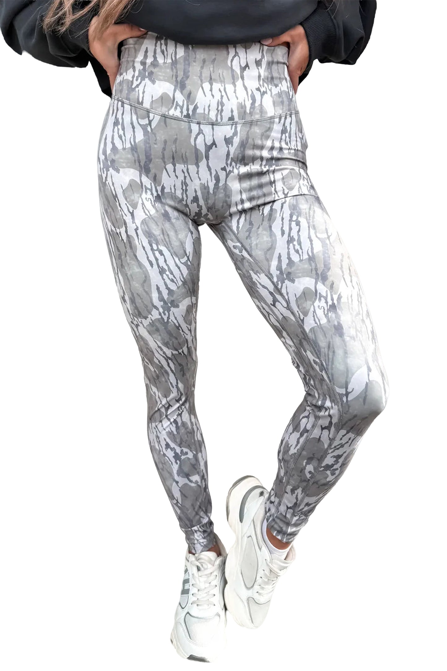 Multicolour Camouflage Pattern High Waist Leggings