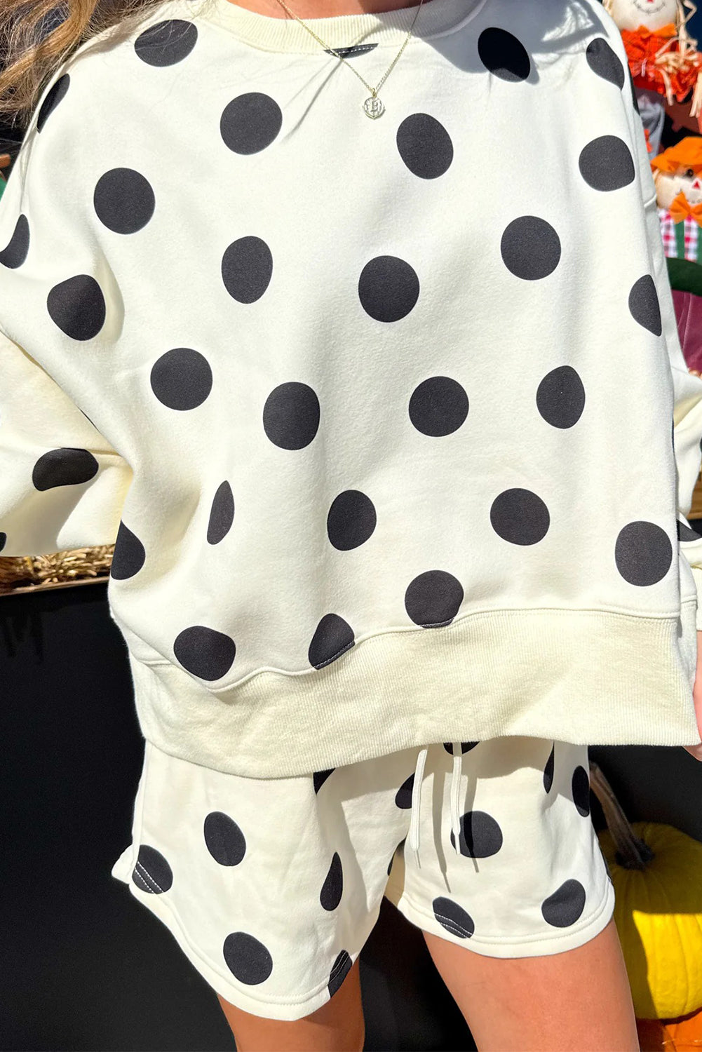 Sky Blue Polka Shorts Set