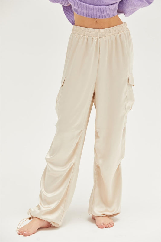 Brittany Approach Satin Cargo Pants