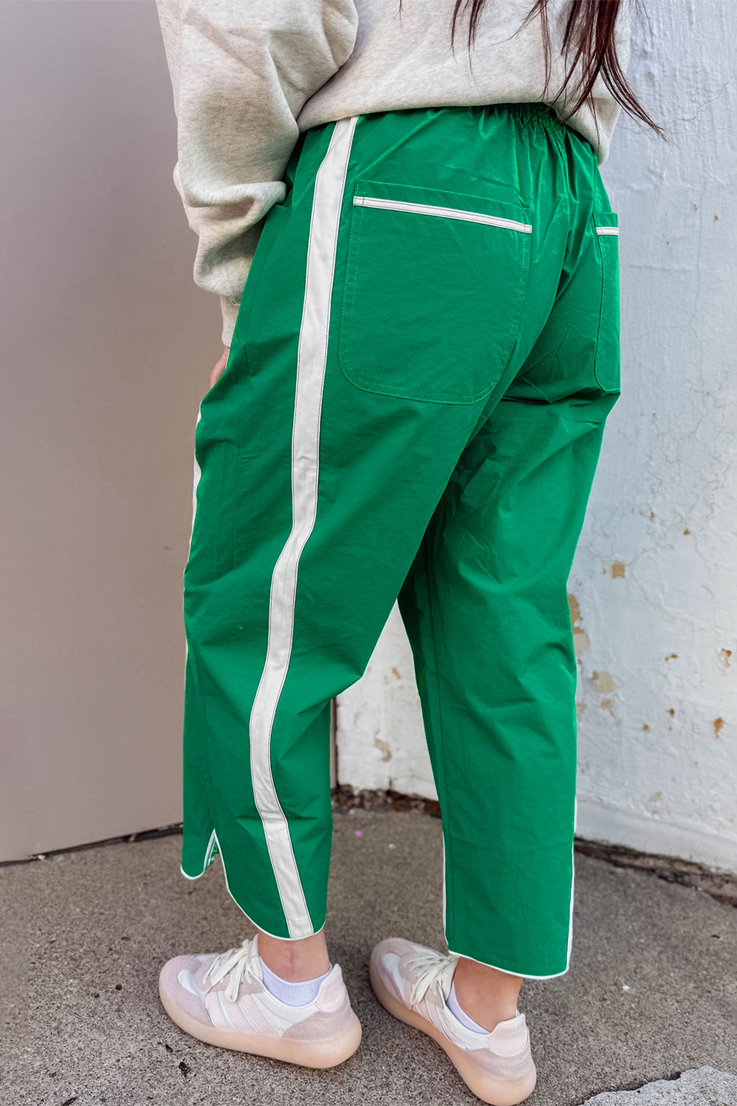 Smocked Waist Cropped Pants in Black Blue or Green pre order