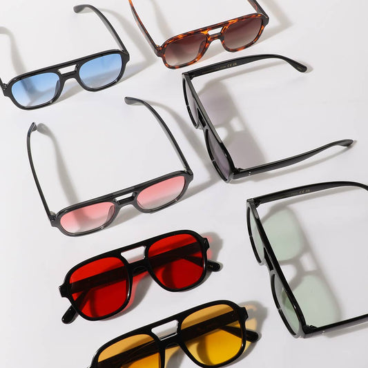 Surprise color Retro Aviator Style Color Lens Sunglasses- ready to ship
