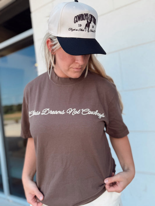 Chase Dreams Script Tee- Brown ready to ship