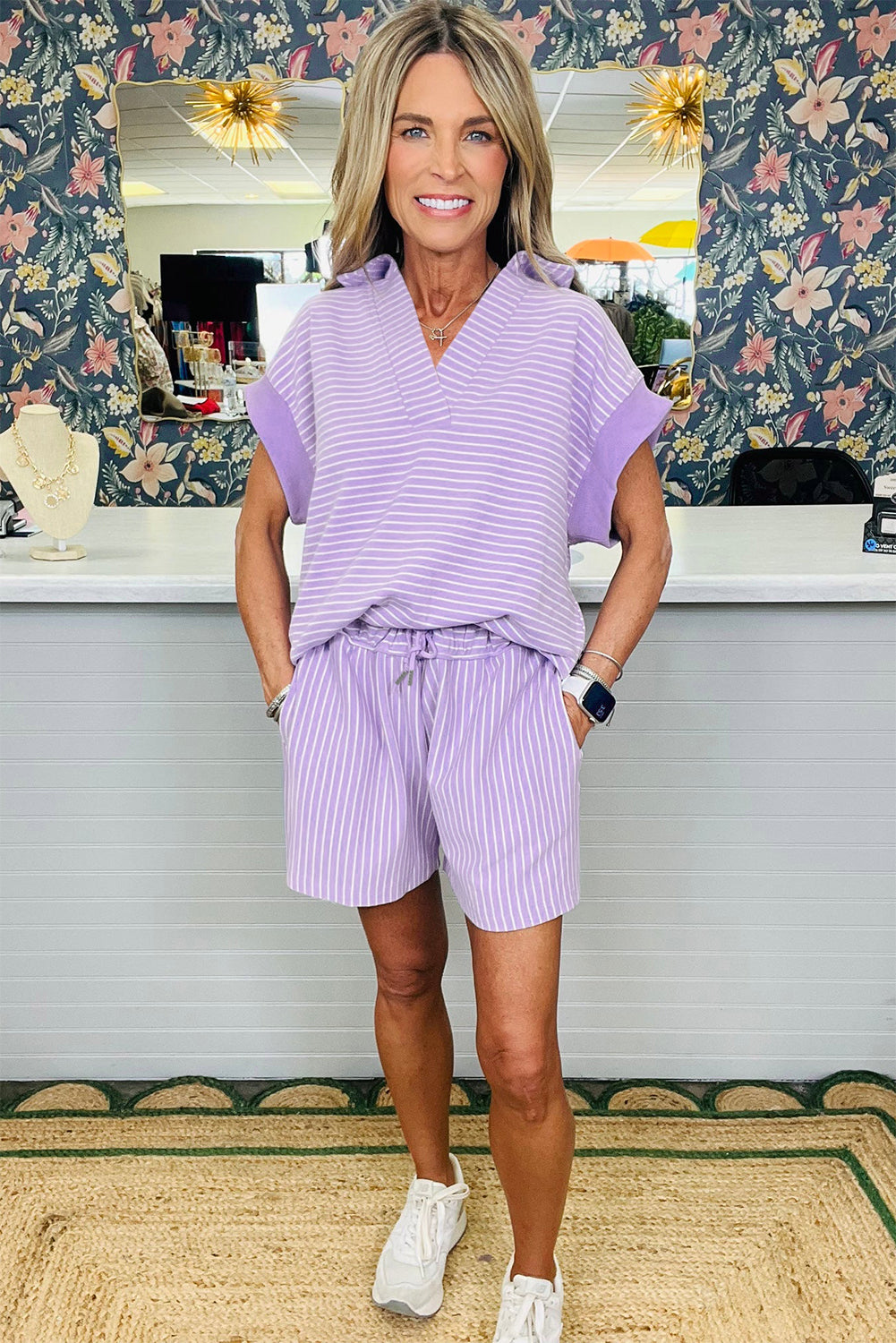 Polo Shirt and Drawstring Shorts Set