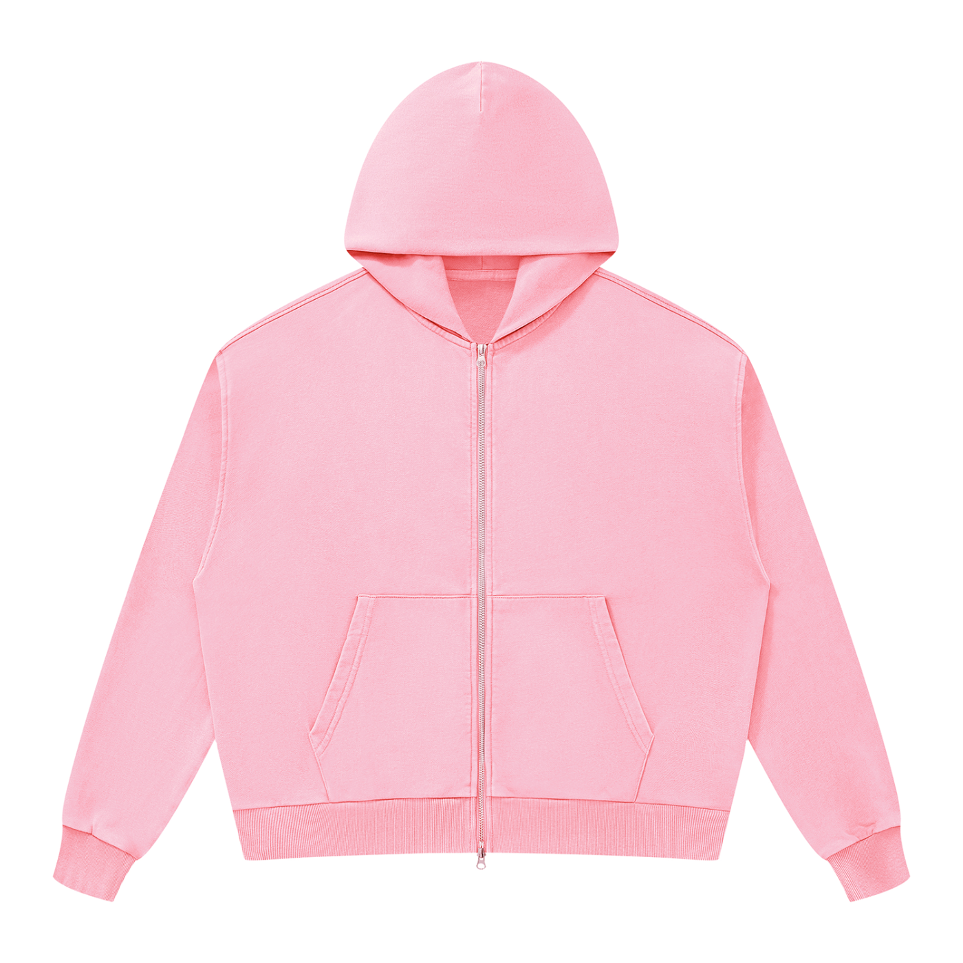 Unisex Mineral Wash Boxy Full Zip Hoodie