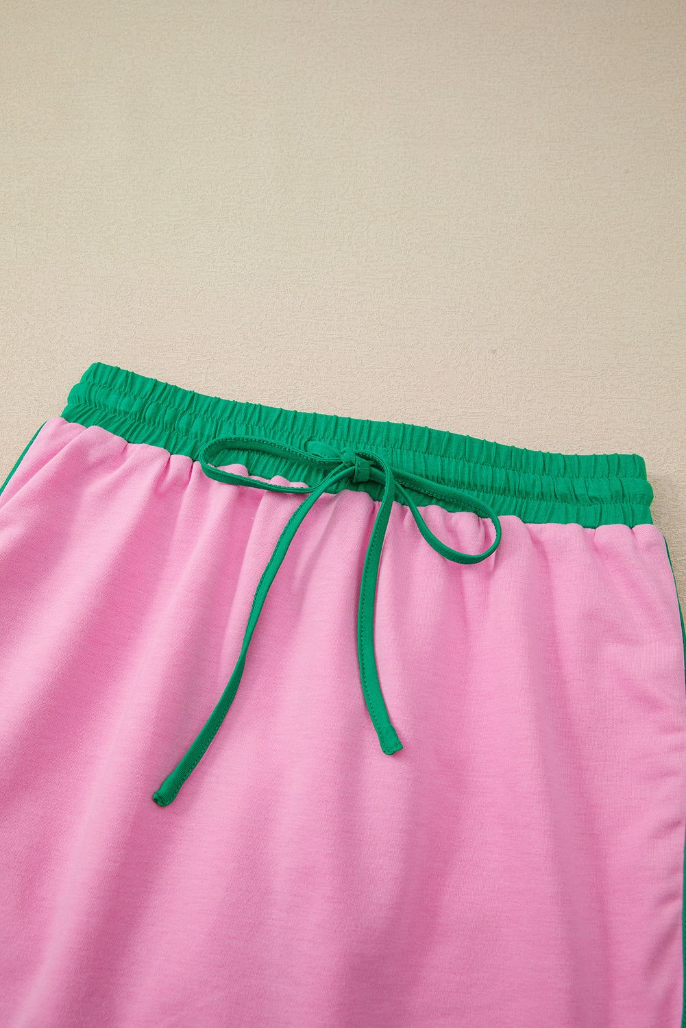 Black Colorblock Edge Drop Shoulder T Shirt and Skort 2Pcs Set