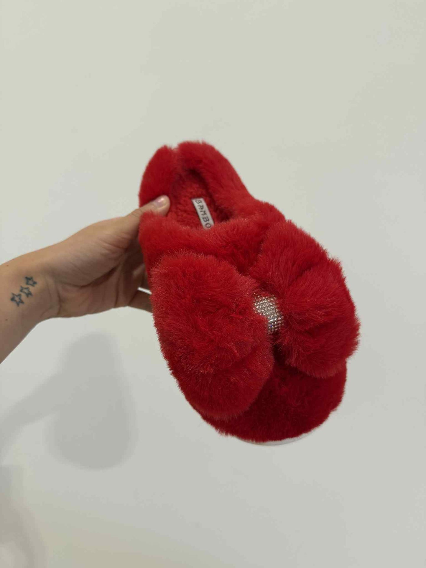 Crimson Bamboo kitty slippers