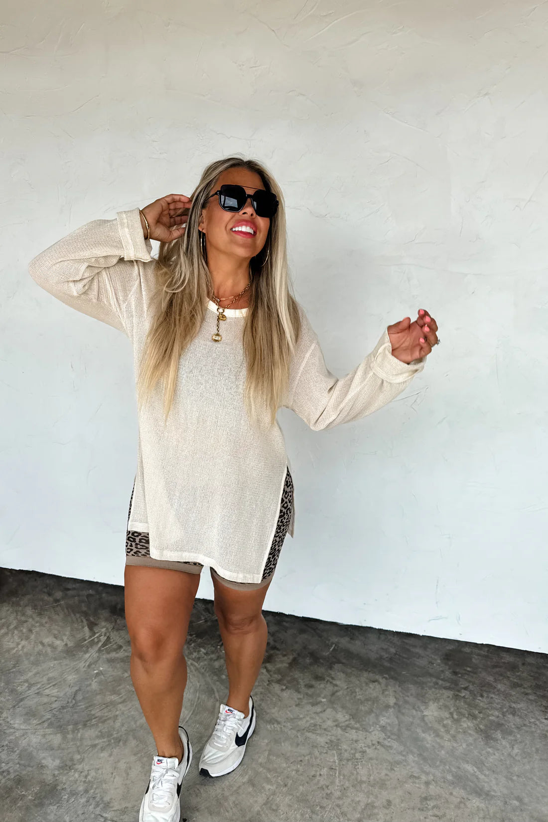 CHEETAH BRA & BIKER SHORT SET
