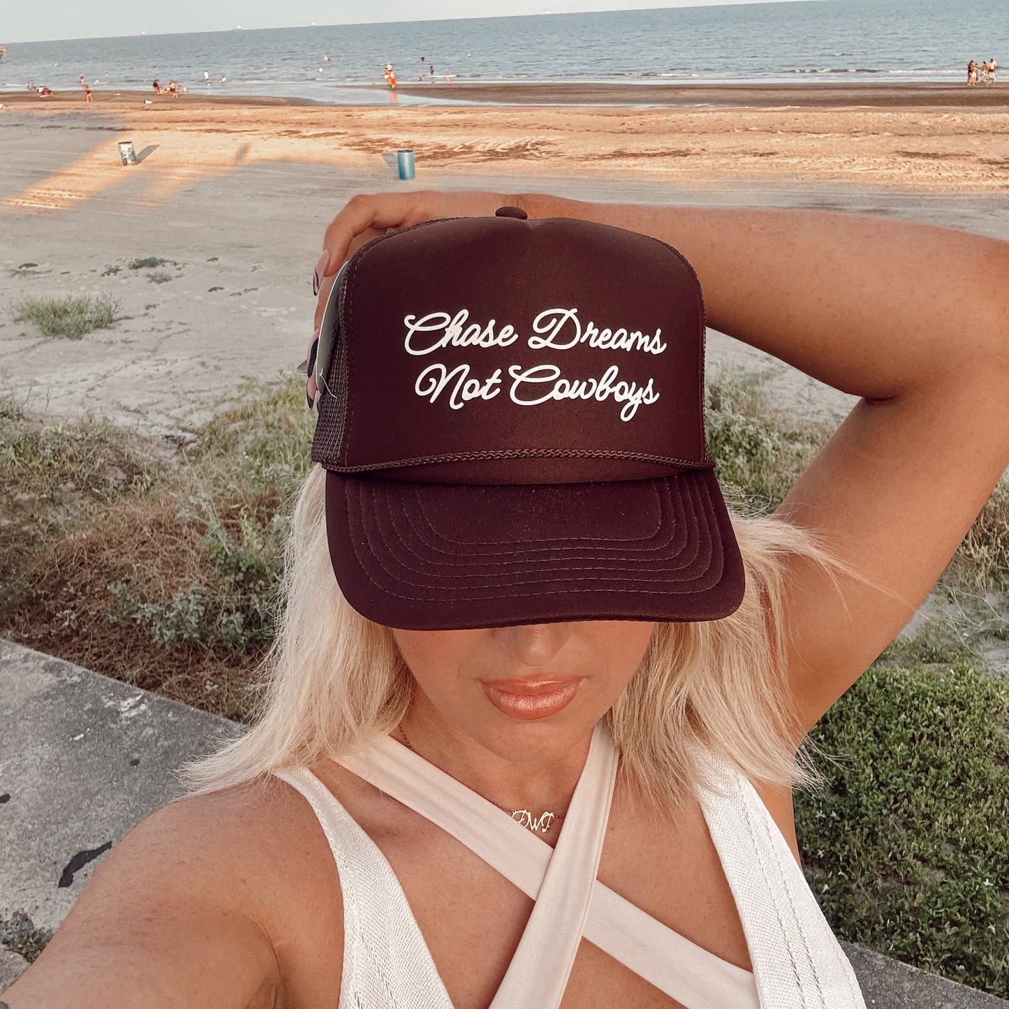 Chase Dreams Script Hat- Brown