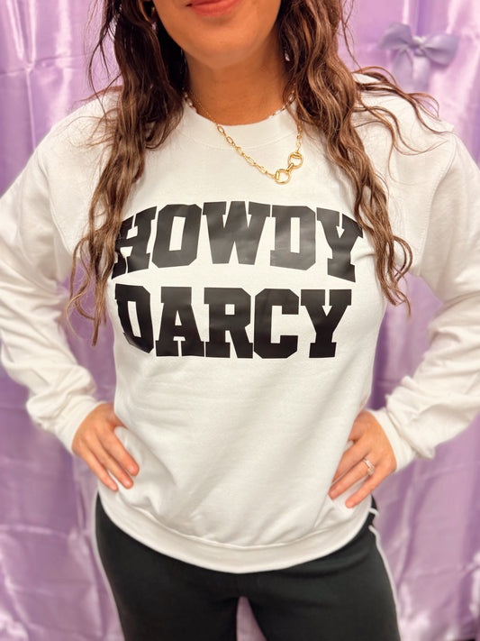 Howdy Darcy white crew pre order