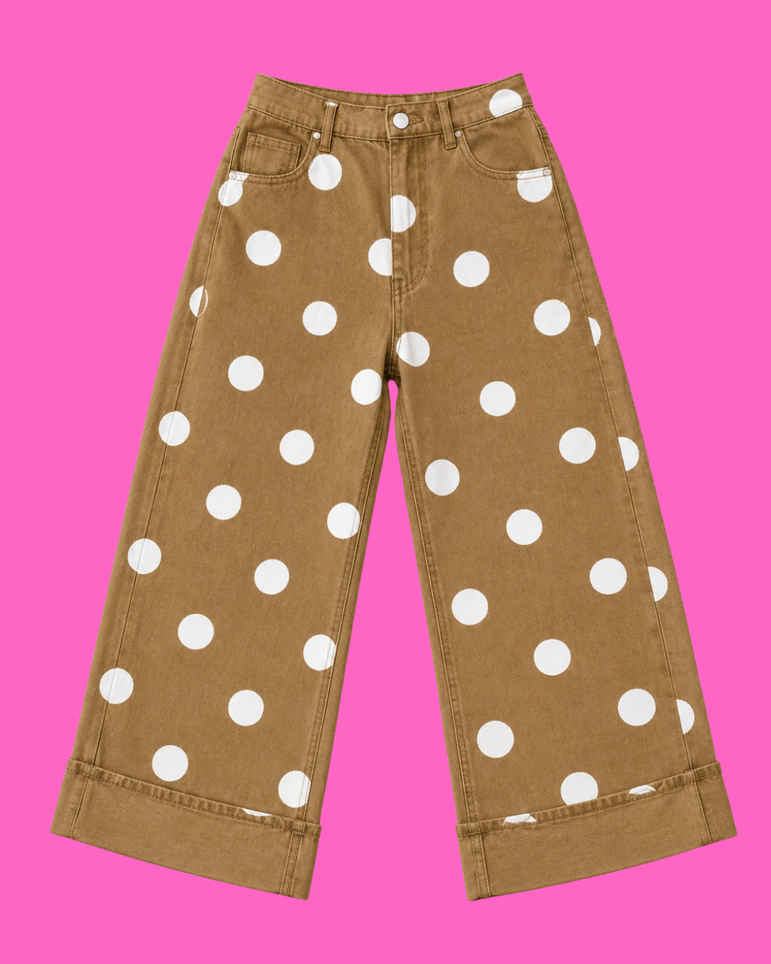 Sky Blue or Brown Polka Dot Jeans