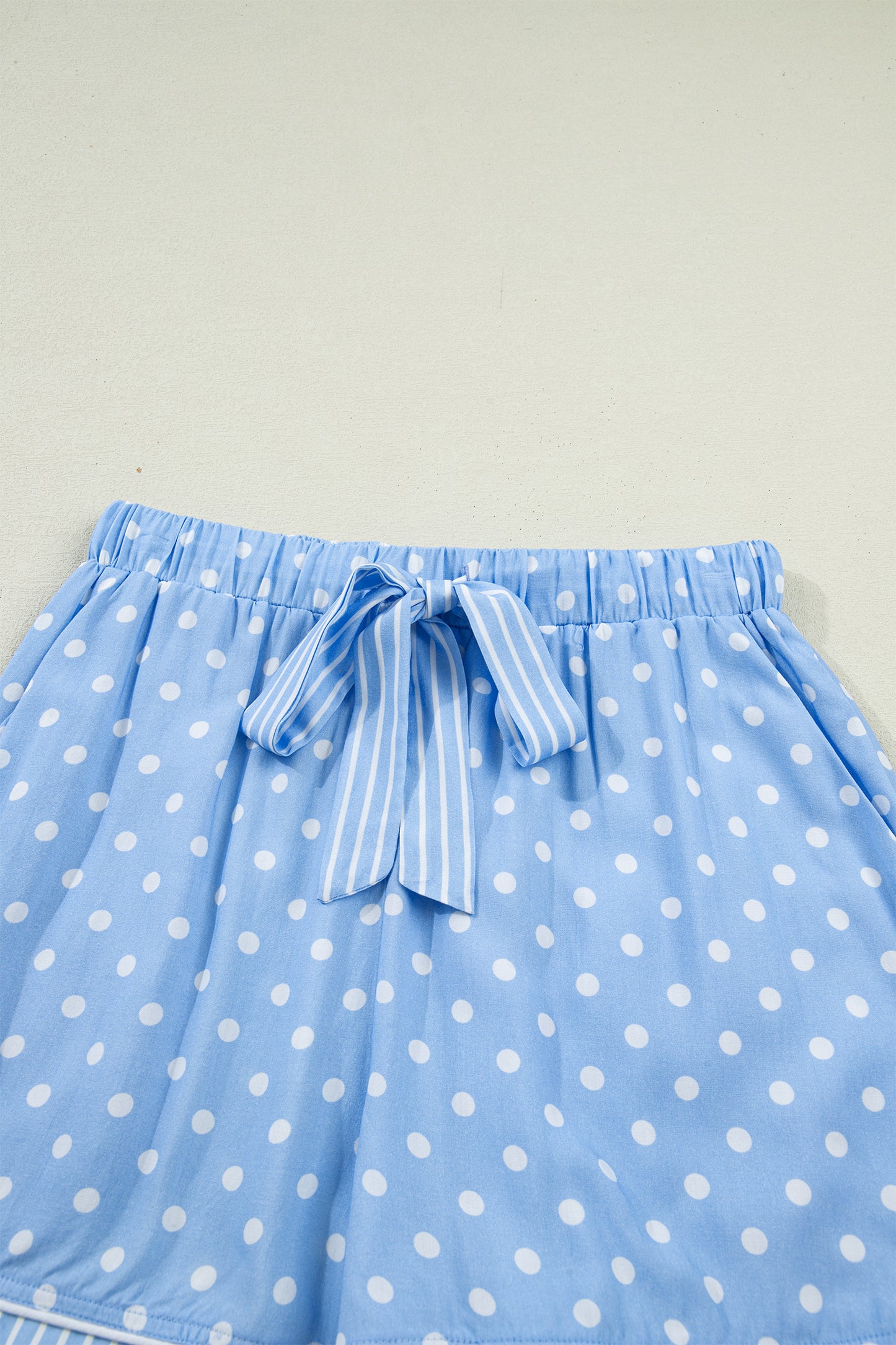 Sky Blue Dotted Print Soft Short Pajama Set pre order