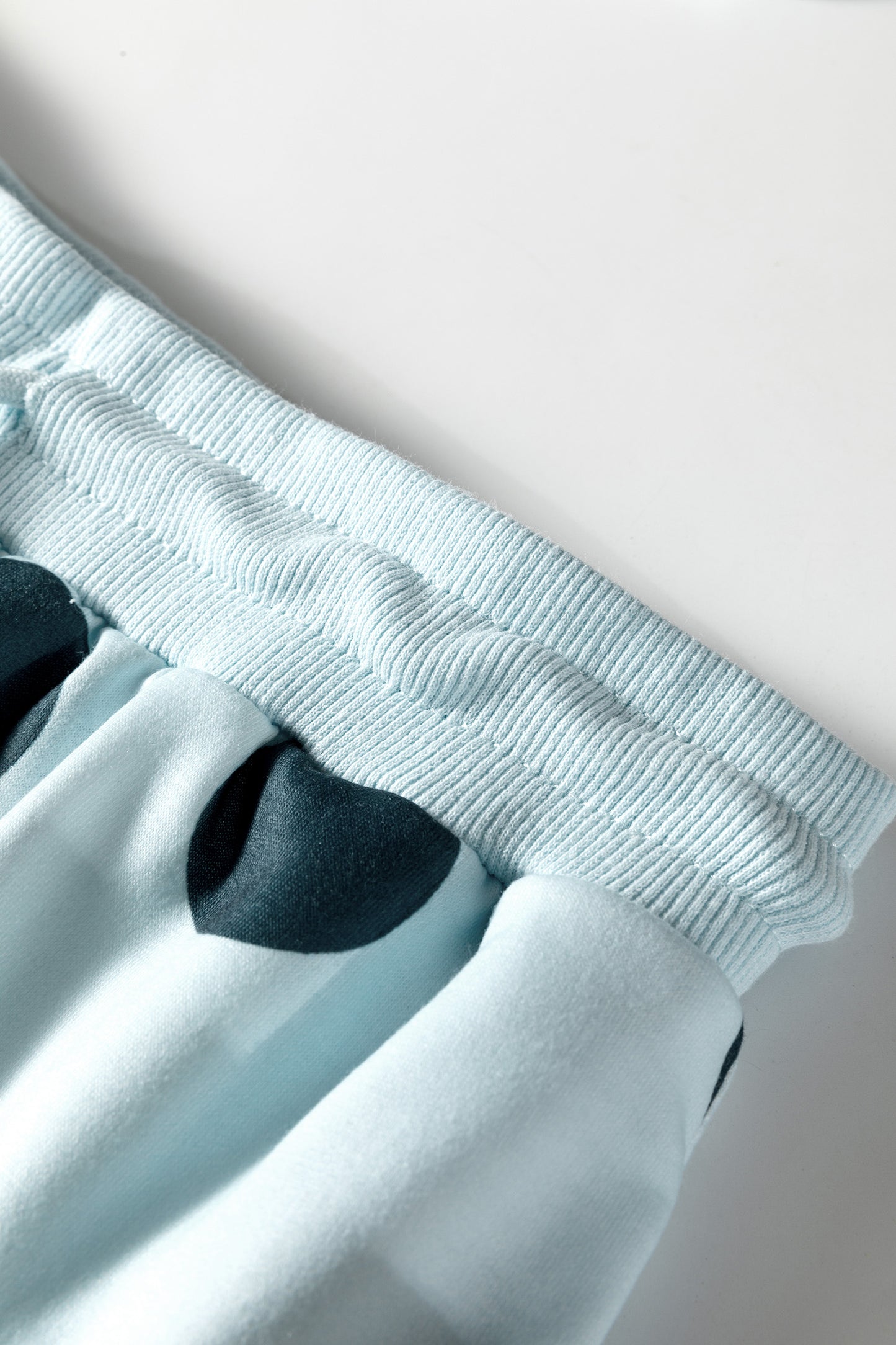 Sky Blue Polka Shorts Set