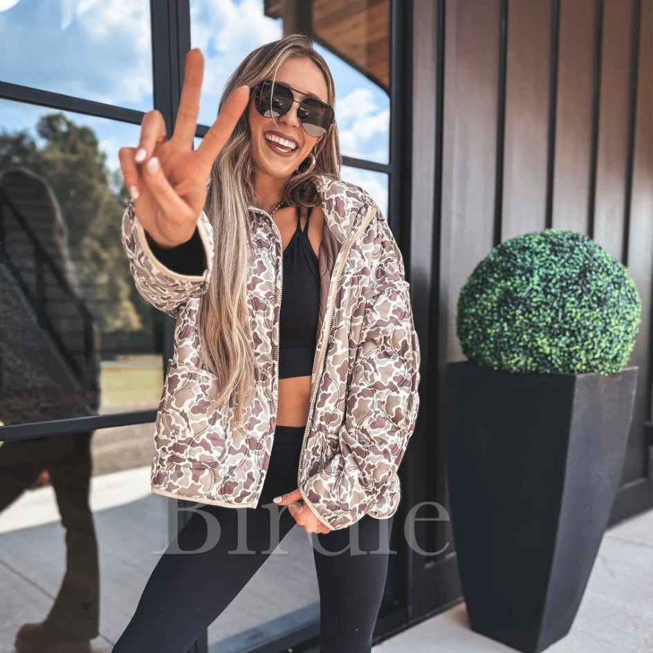 BIRDIE PREORDER 2ND CUT Cozy Cloud Jacket in Duck Camo