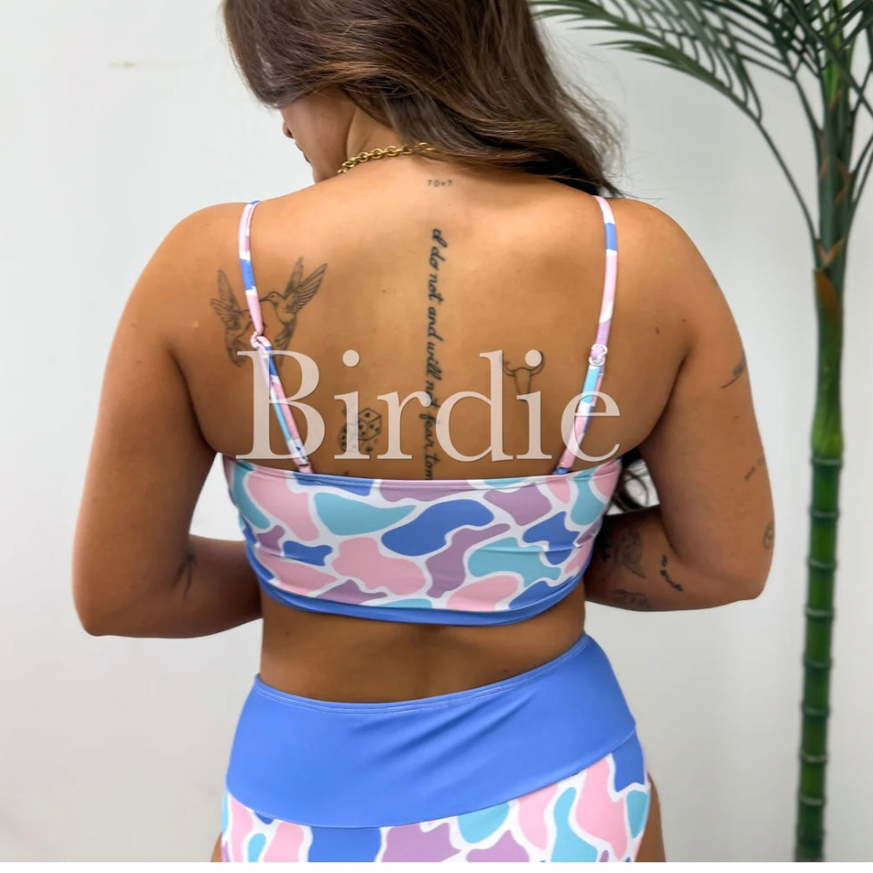 BIRDIE PREORDER Two Piece Swimsuit in Spring Duck Camo (Sold as Set!)