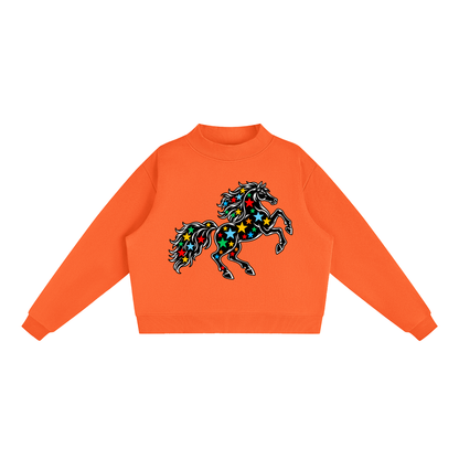 Essential Fleece Mock-Neck Crew Sweatshirt