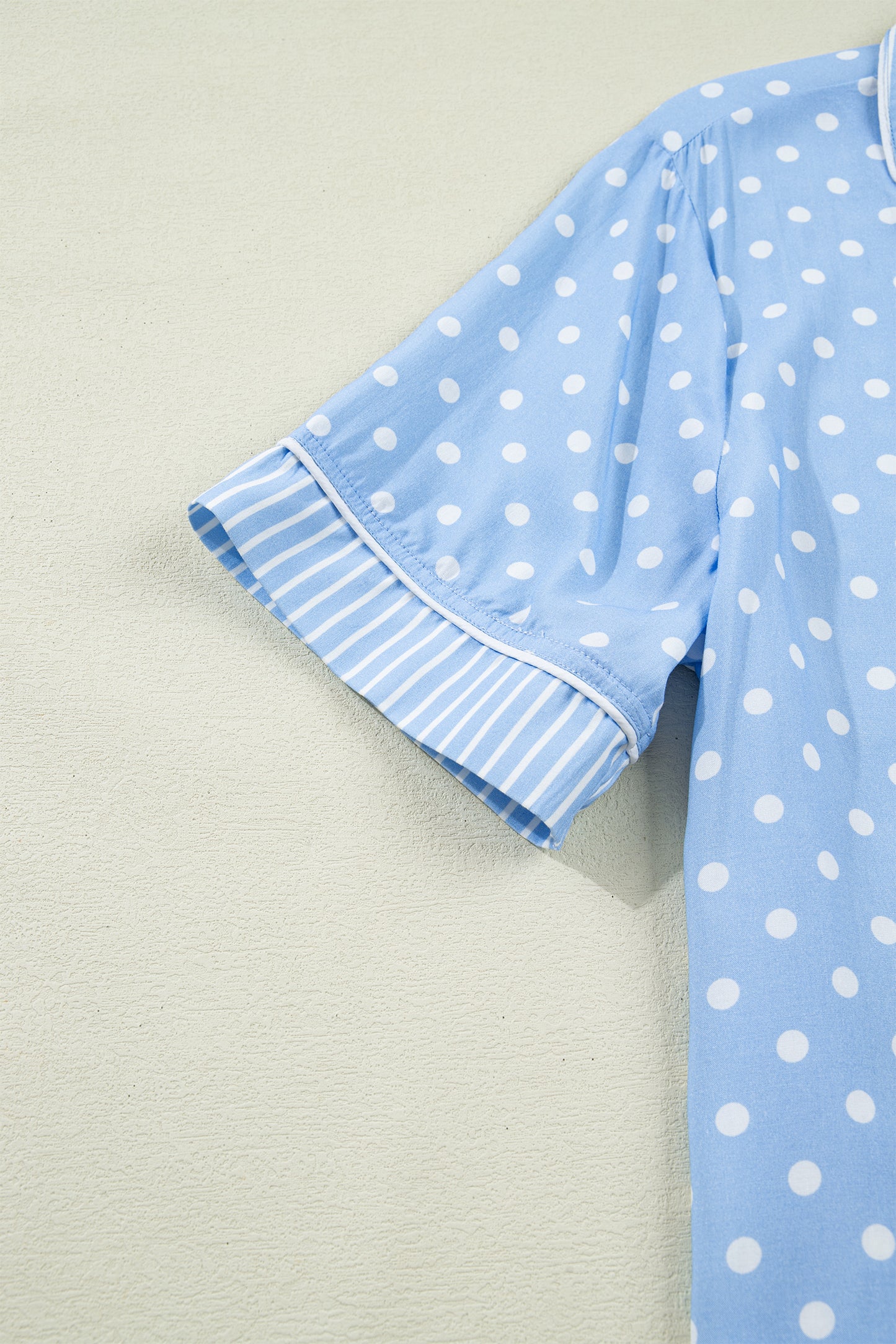 Sky Blue Dotted Print Soft Short Pajama Set pre order