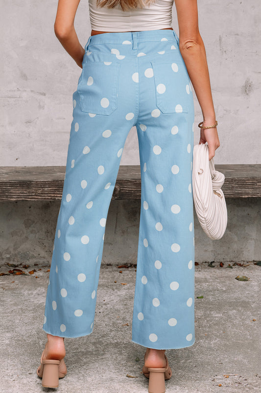 Blue or tan Polka dot bottoms
