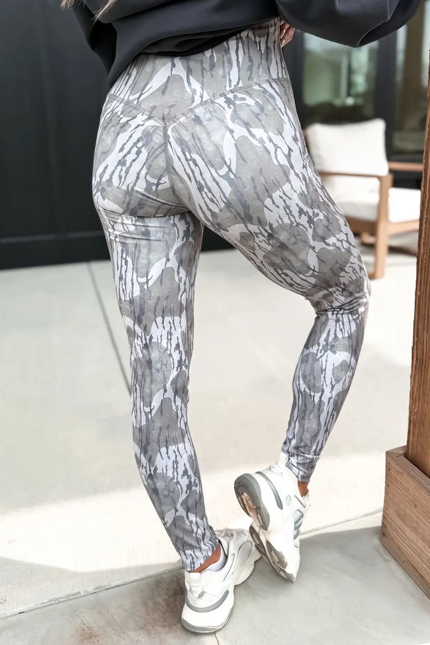 Multicolour Camouflage Pattern High Waist Leggings