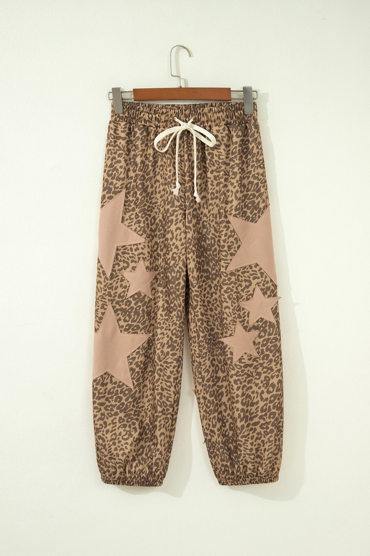 Leopard Print Star Patched Jogger pre order gray or khaki