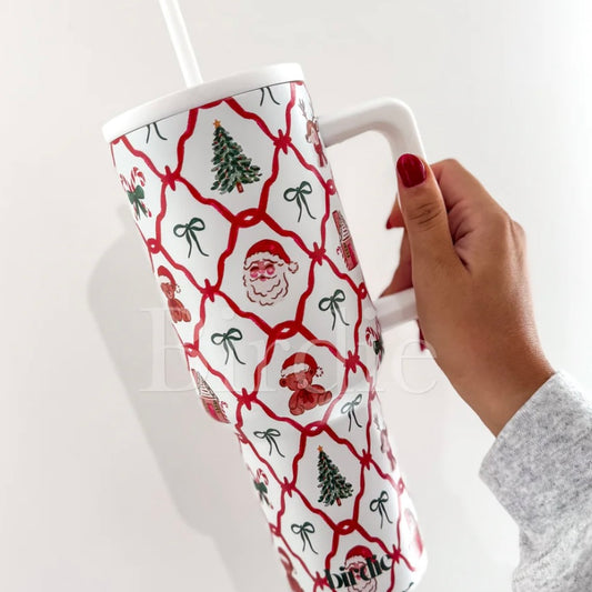 BIRDIE PREORDER 40oz Cup with Straw Festive Flirt