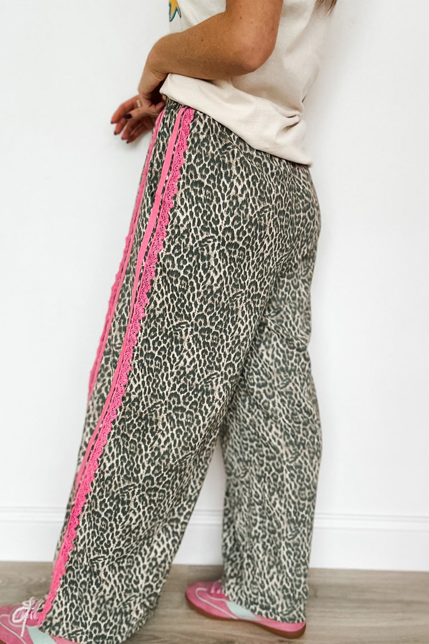 Wild Leopard Lace Striped Pants pre order