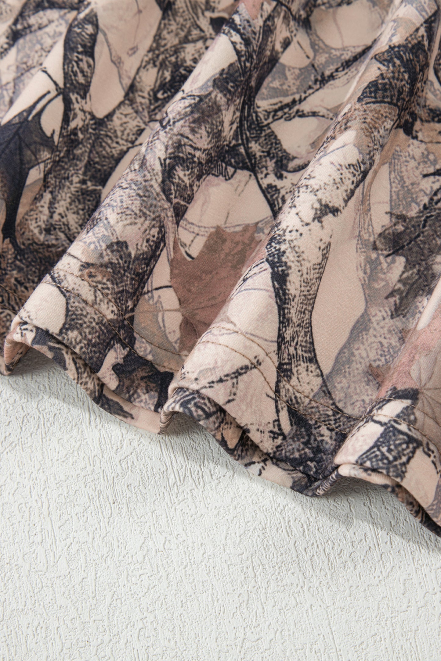 Khaki Camo  Long Sleeve Pullover Shorts Set