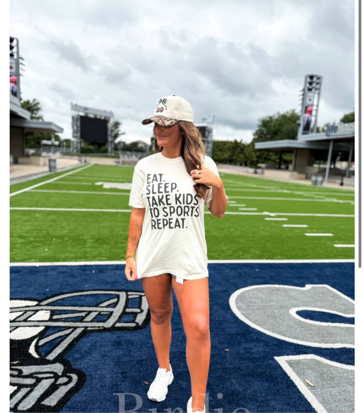 Eat. Sleep. Takes kids to Sports. Repeat Ivory Graphic Tee ready to ship