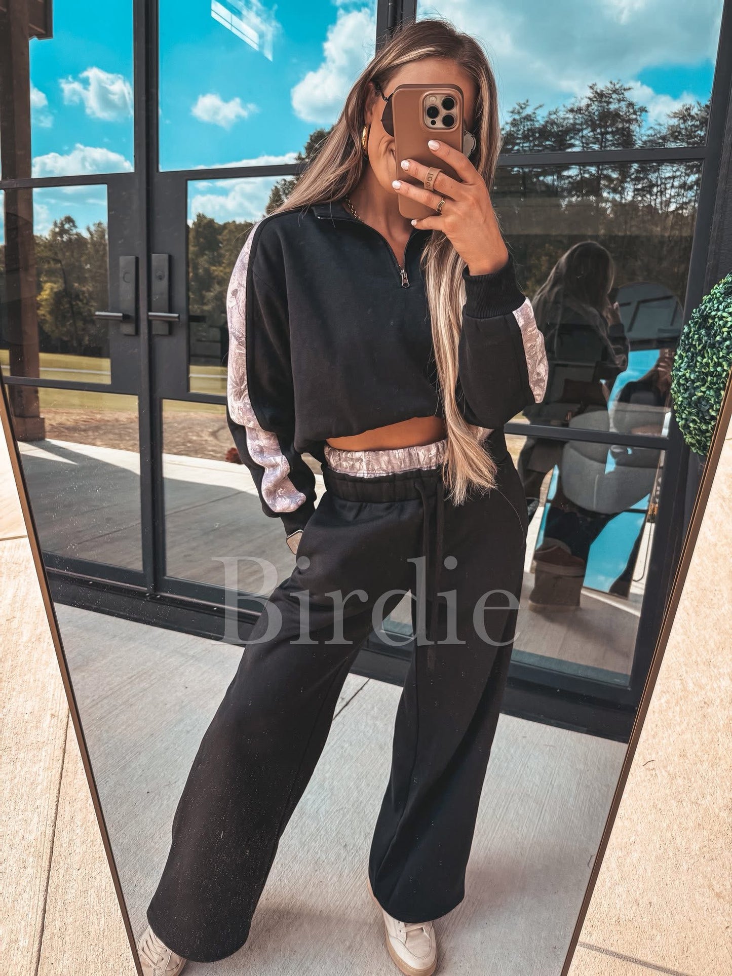 BIRDIE PREORDER Two Piece Black Set with Duck Camo Stripe (Sold as Set)