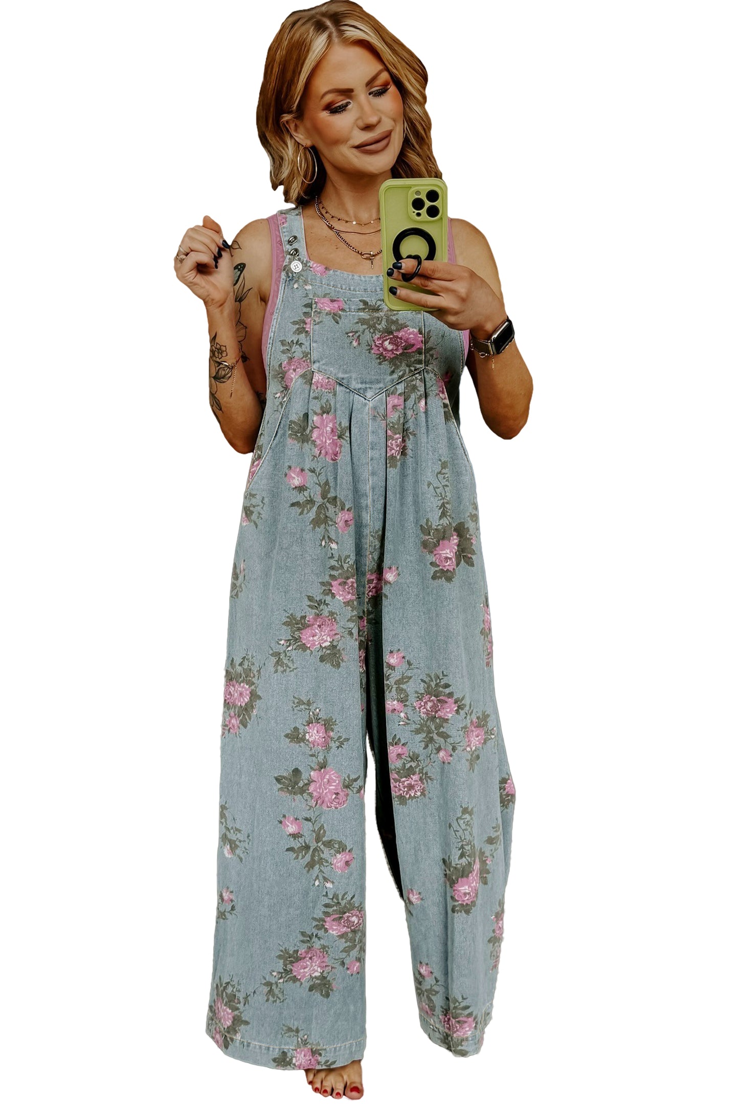 Beau Blue Floral overalls-pre order ship date 4-6