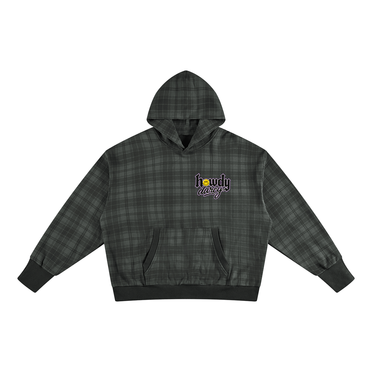 Burn it down and build it better Plaid Color Block Hoodie