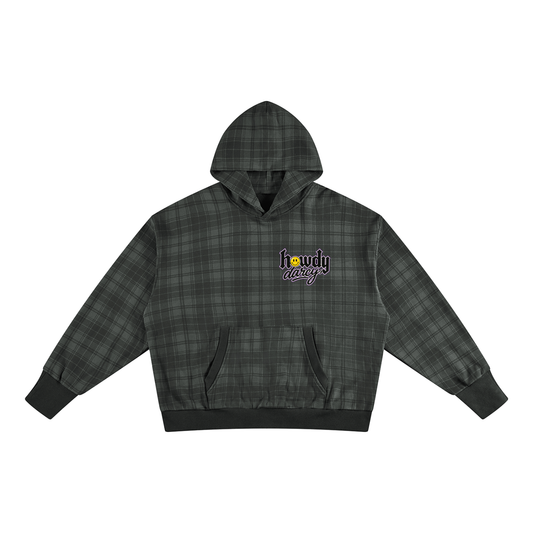 Burn it down and build it better Plaid Color Block Hoodie