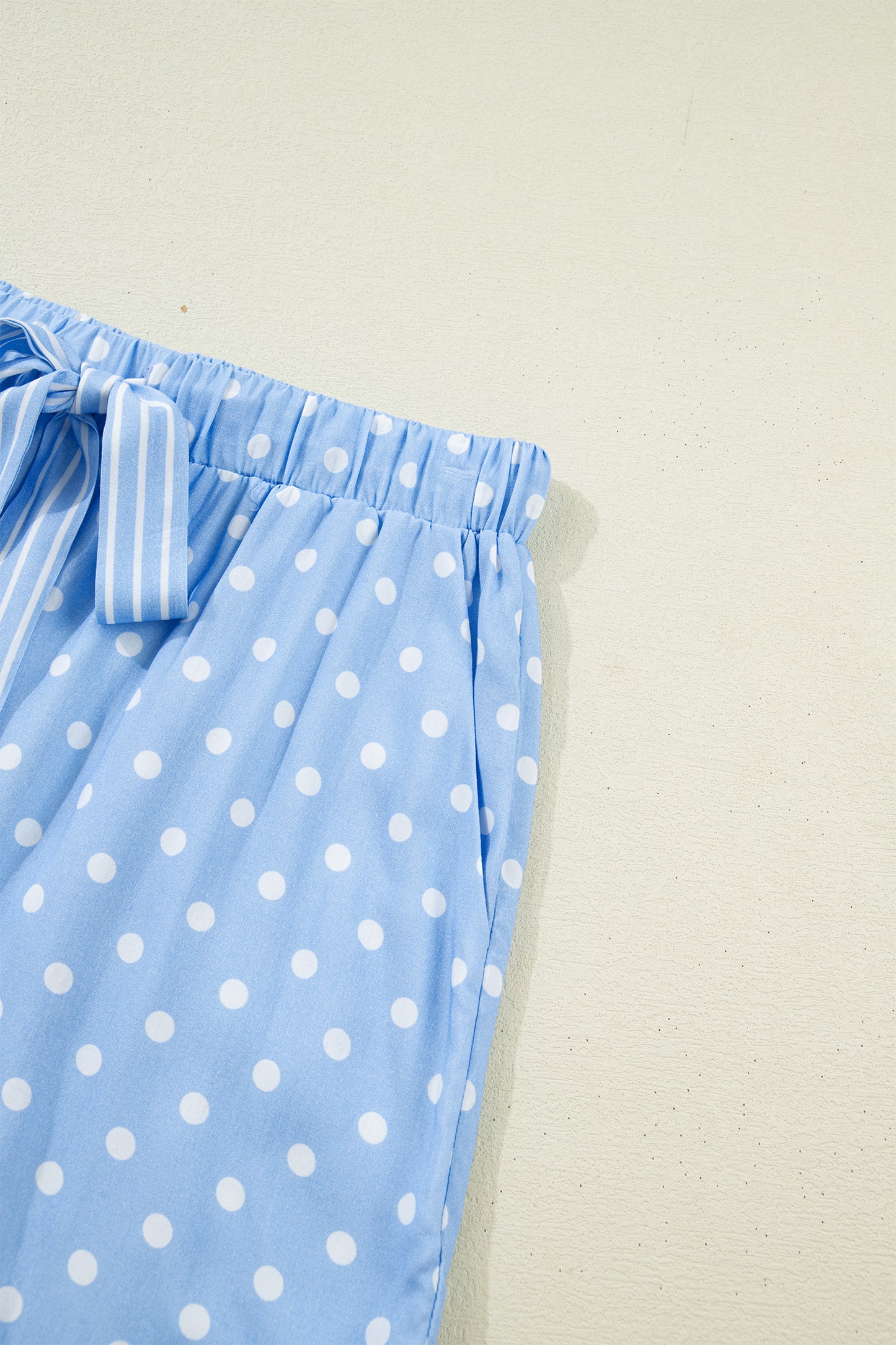 Sky Blue Dotted Print Soft Short Pajama Set pre order