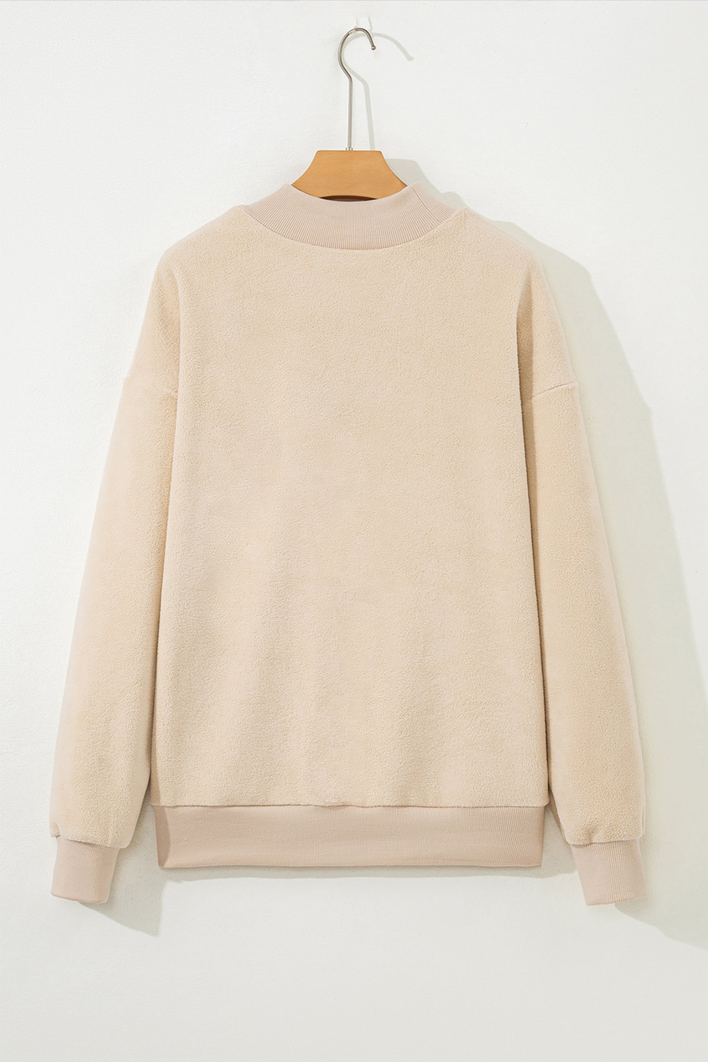 Apricot MICHIGAN FOOTBALL Double Side Printed Reversible Mock Neck Sweatshirt