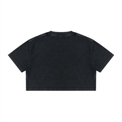 Women's Mineral Wash Cotton Crop T-Shirt