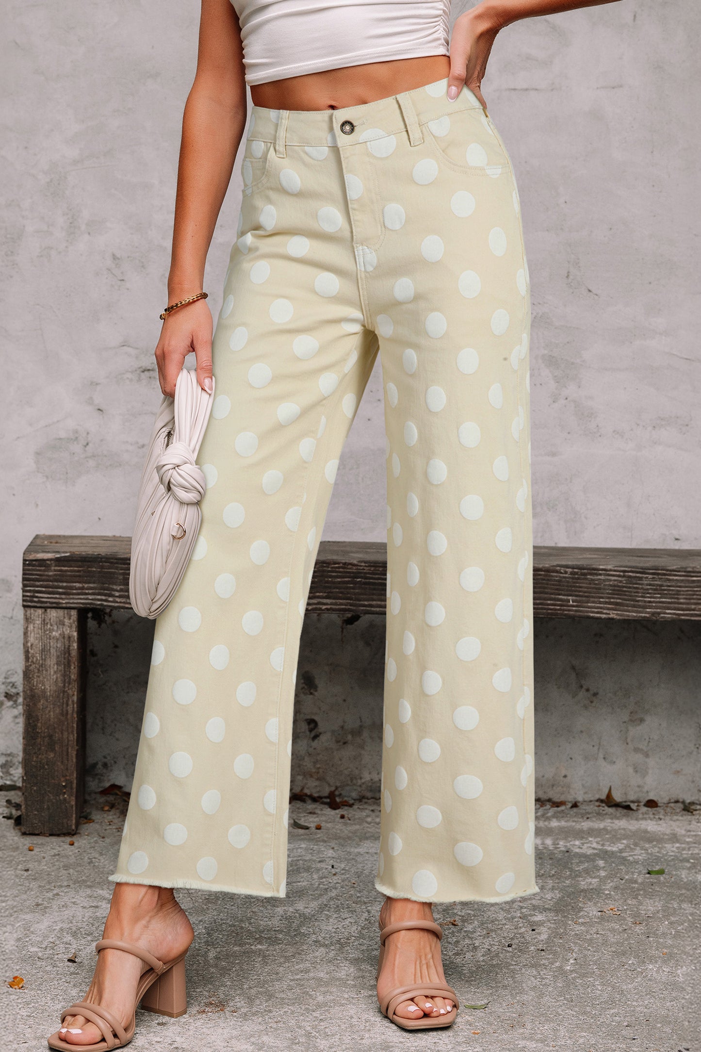Blue or tan Polka dot bottoms