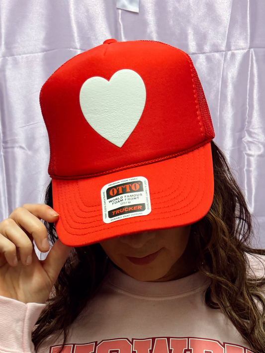 Red heart hat