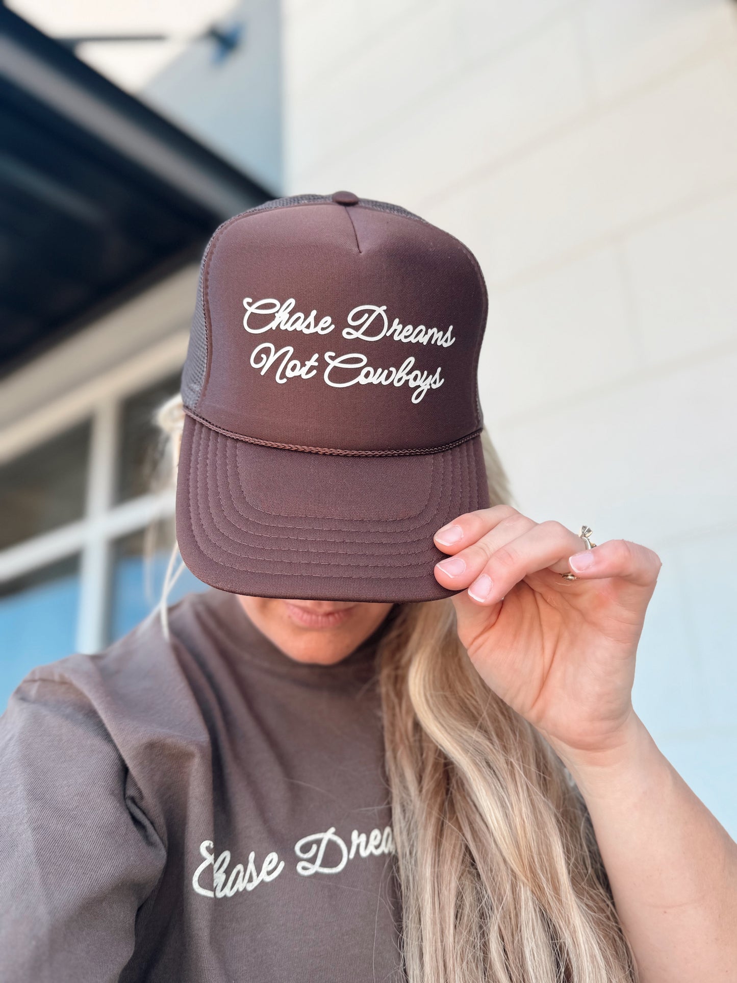 Chase Dreams Script Hat- Brown
